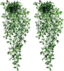 2er Set Künstliche Hängepflanzen 75CM Topfpflanze Efeu Rebe