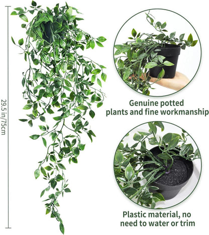 Künstliche Hängepflanze im Topf 75cm 2 Stück - Kunstpflanze