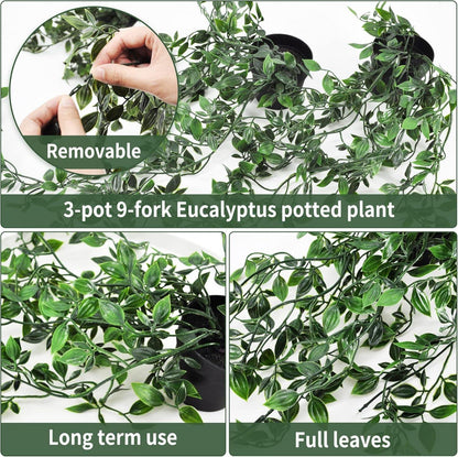 2er Set Künstliche Hängepflanzen 75CM Topfpflanze Efeu Rebe