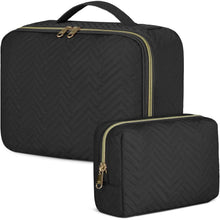 Kosmetiktasche zum Aufhängen, wasserdicht, 2-teilig, Schwarz
