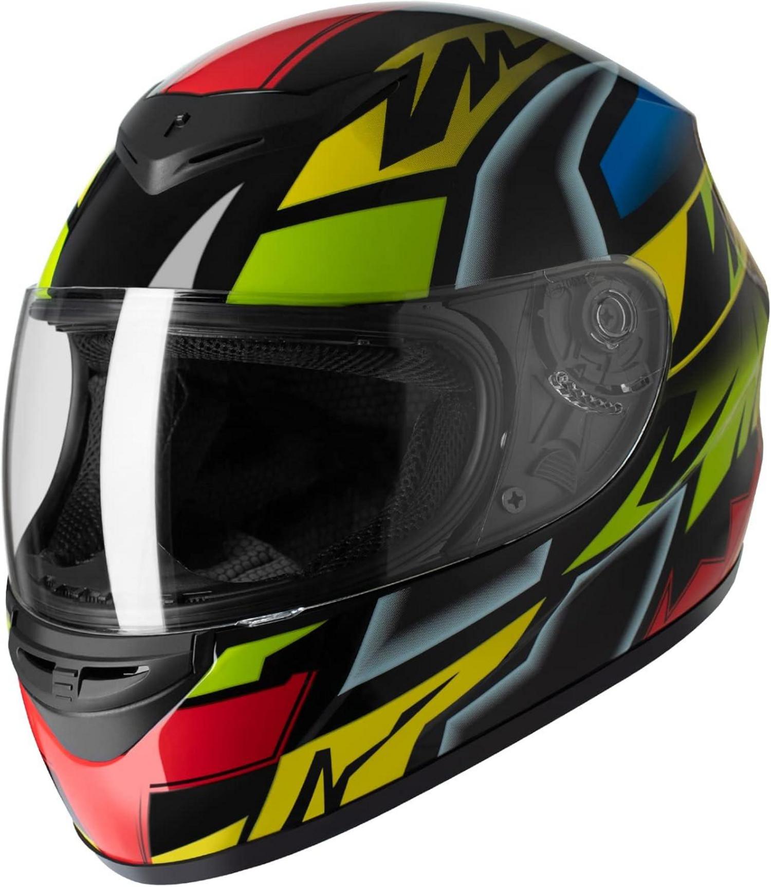 Motorradhelm Integralhelme Erwachsene Vollvisierhelm Mopedhelm ECE