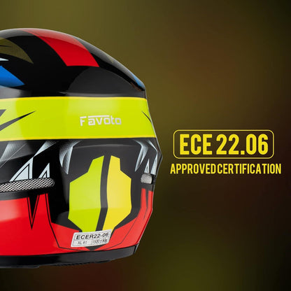 Motorradhelm Integralhelm Vollvisierhelm Erwachsene ECE XL Bunt