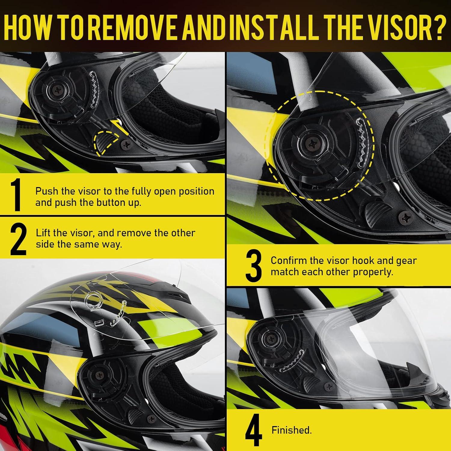 Motorradhelm Integralhelm Vollvisierhelm Erwachsene ECE XL Bunt