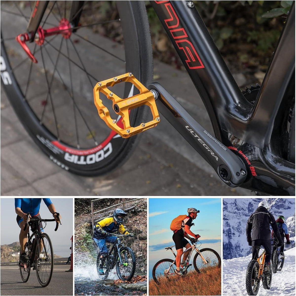 CNC Aluminium Fahrradpedale mit Reflektoren – Leicht & Antirutsch