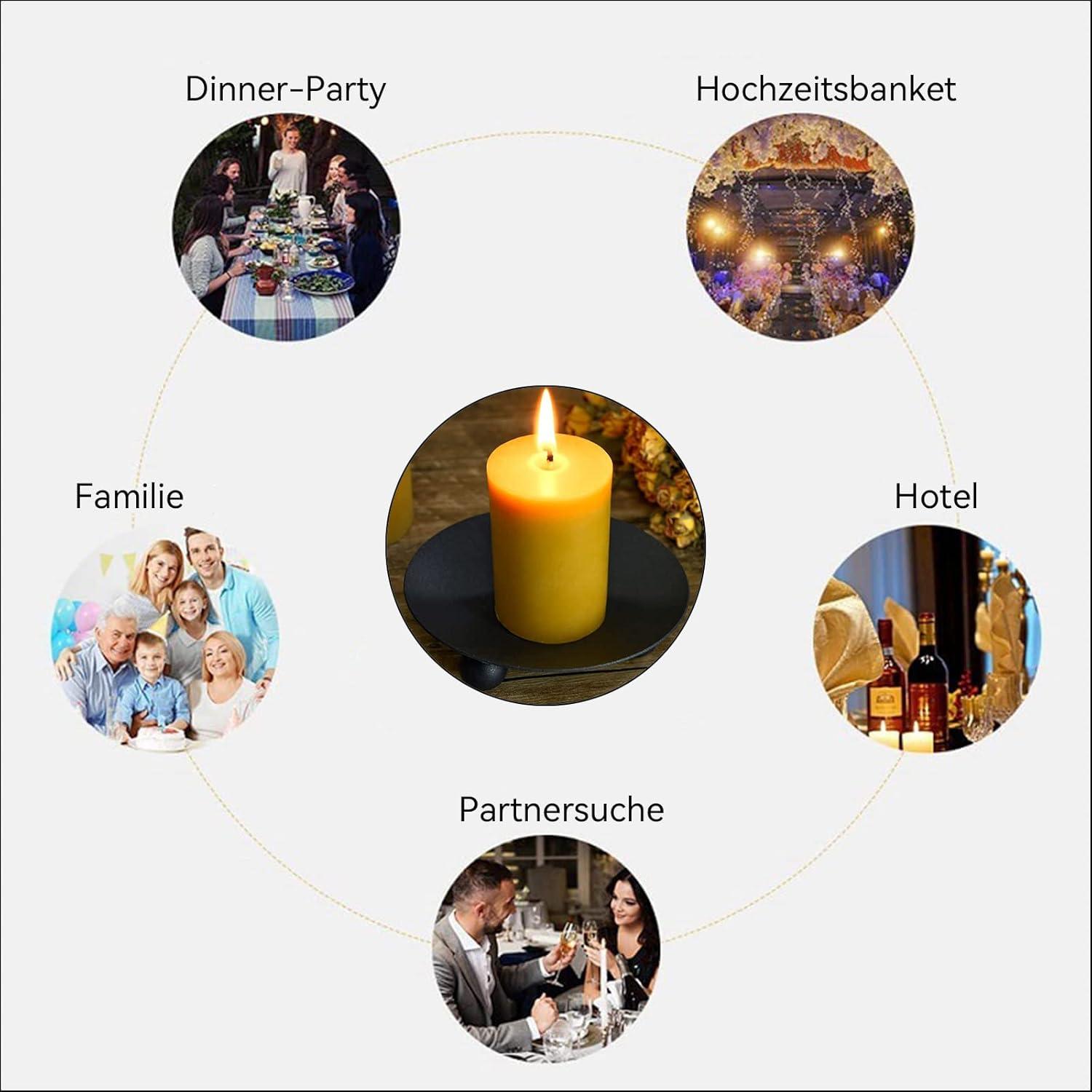 Teelichthalter Kerzenständer Metall Schwarz 2er Set für Hochzeit Party 9cm