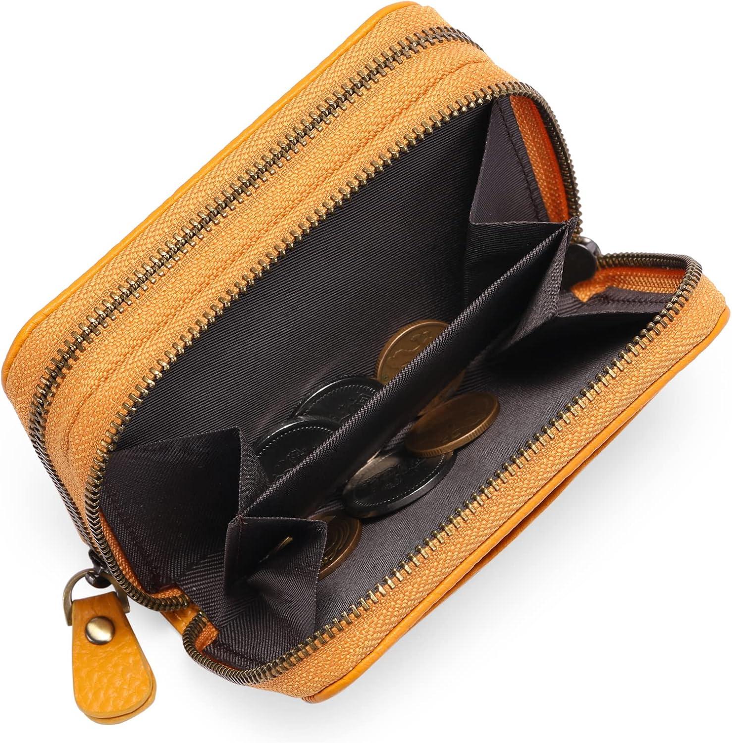 Damen Geldbörse aus echtem Leder RFID-Schutz Kartenhalter Münzfach Brieftasche