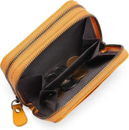 Damen Geldbörse aus echtem Leder RFID-Schutz Kartenhalter Münzfach Brieftasche