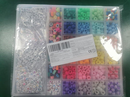 Funtopia Pony Beads 1170 Stück 18 Farben Perlen Auffädeln DIY Kinder Mädchen