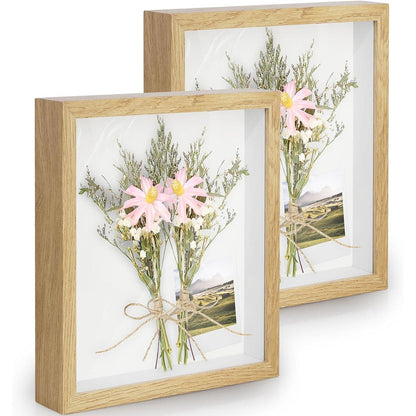 2er 3D Objektrahmen zum Befüllen 15x20 cm Holzoptik