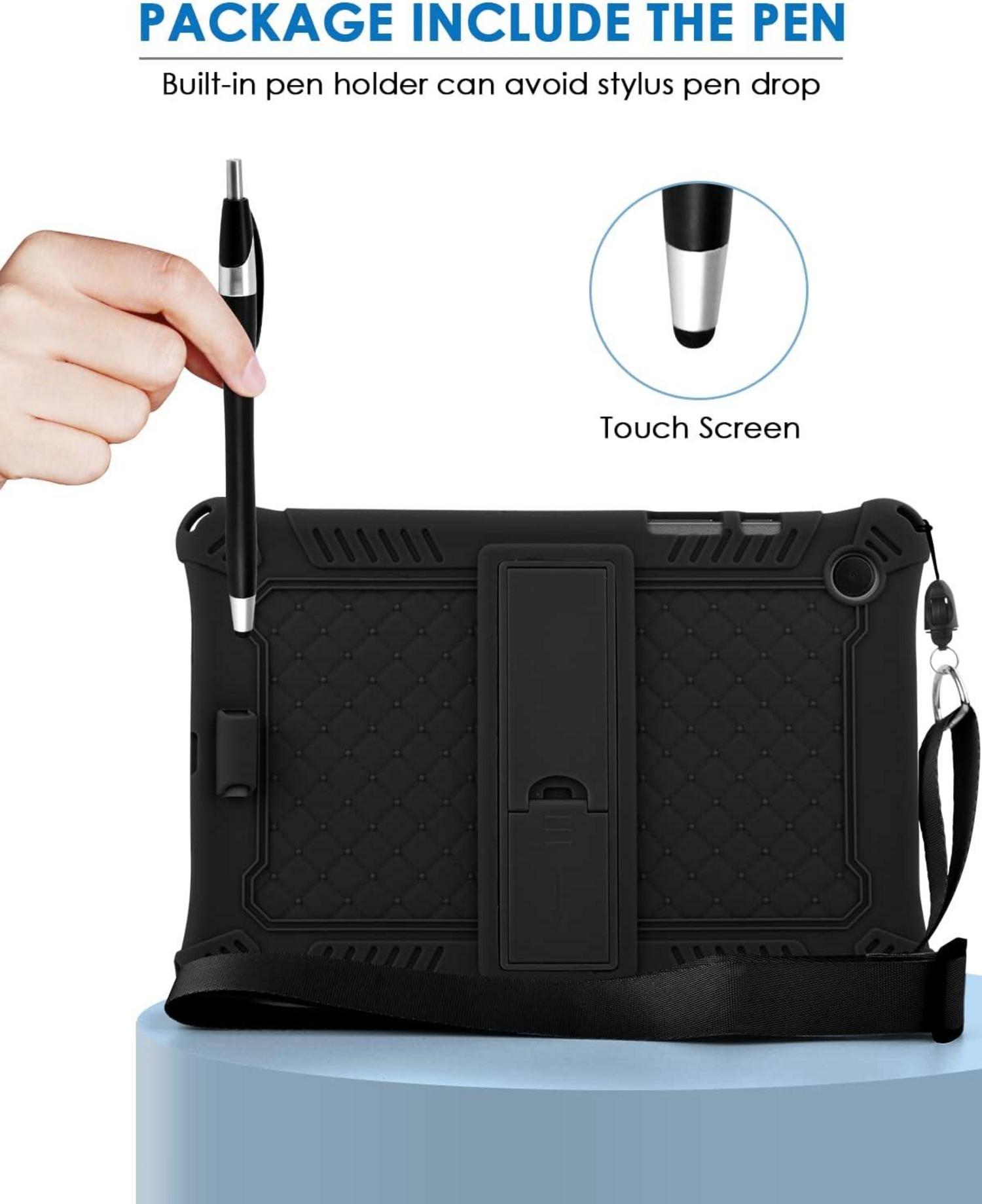 KATUMO Kinder Hülle für Samsung Galaxy Tab A8 10.5 Zoll - Silikon Schutzhülle mit Schultergurt, Stylus Pen, Wasserdicht, Stoßfest, Bunt