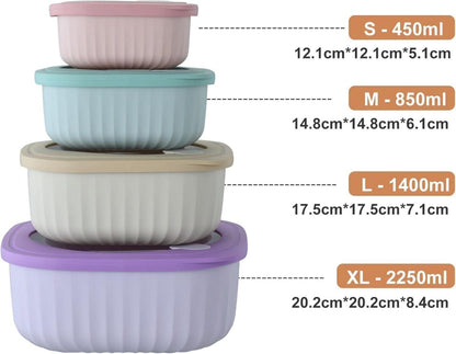 Frischhaltedosen 4er Set Luftdicht Quadratisch BPA-frei