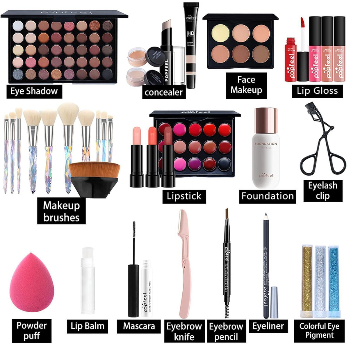 Komplettes Make-up Set für Anfänger & Profis – Geschenk-Set
