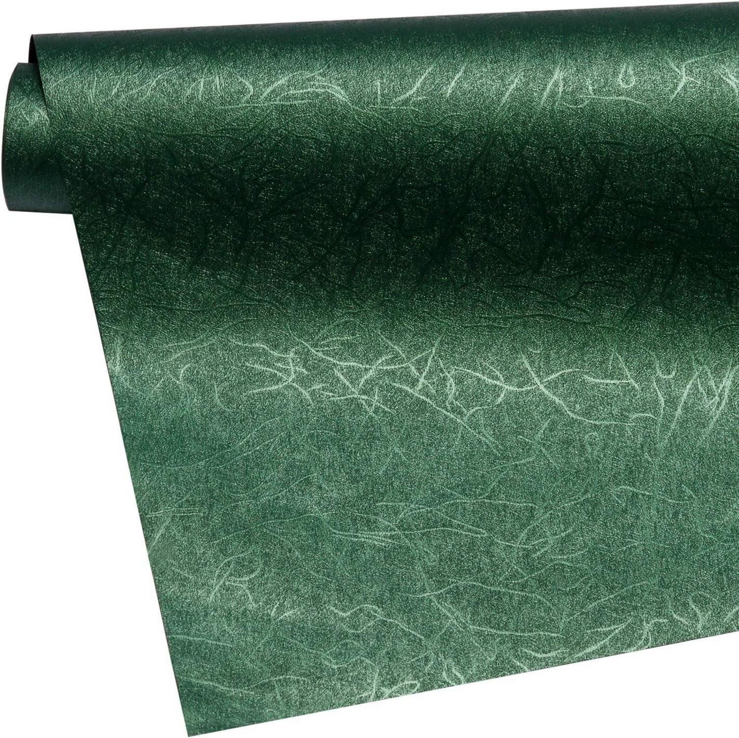 RUSPEPA Geschenkpapierrolle Grün Schwarz 43,2cm x 5m - Geburtstag Hochzeit Urlaub