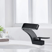 Moderne Wasserfall Waschtischarmatur Schwarz, Einhandmischer aus