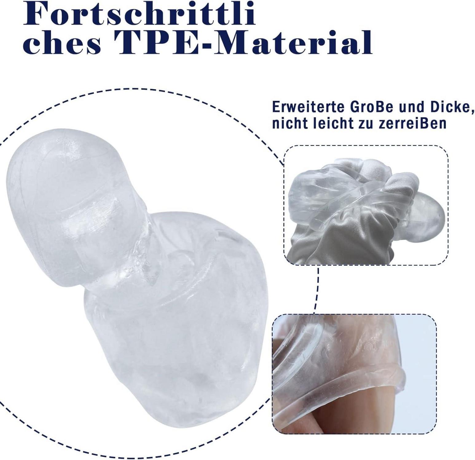 Penishülle Sleeve Extender 17cm für Vergrößerung und Verlängerung, Dildo mit Hodenring