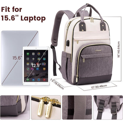 LOVEVOOK Rucksack Damen 15.6 Zoll Laptop Schulrucksack