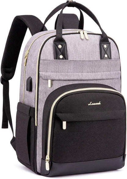Laptop Rucksack Damen 15.6 Zoll Wasserdicht Anti-Diebstahl Grau