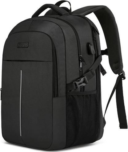 Extra Großer 55L Rucksack 18.4 Zoll Laptop USB Schwarz