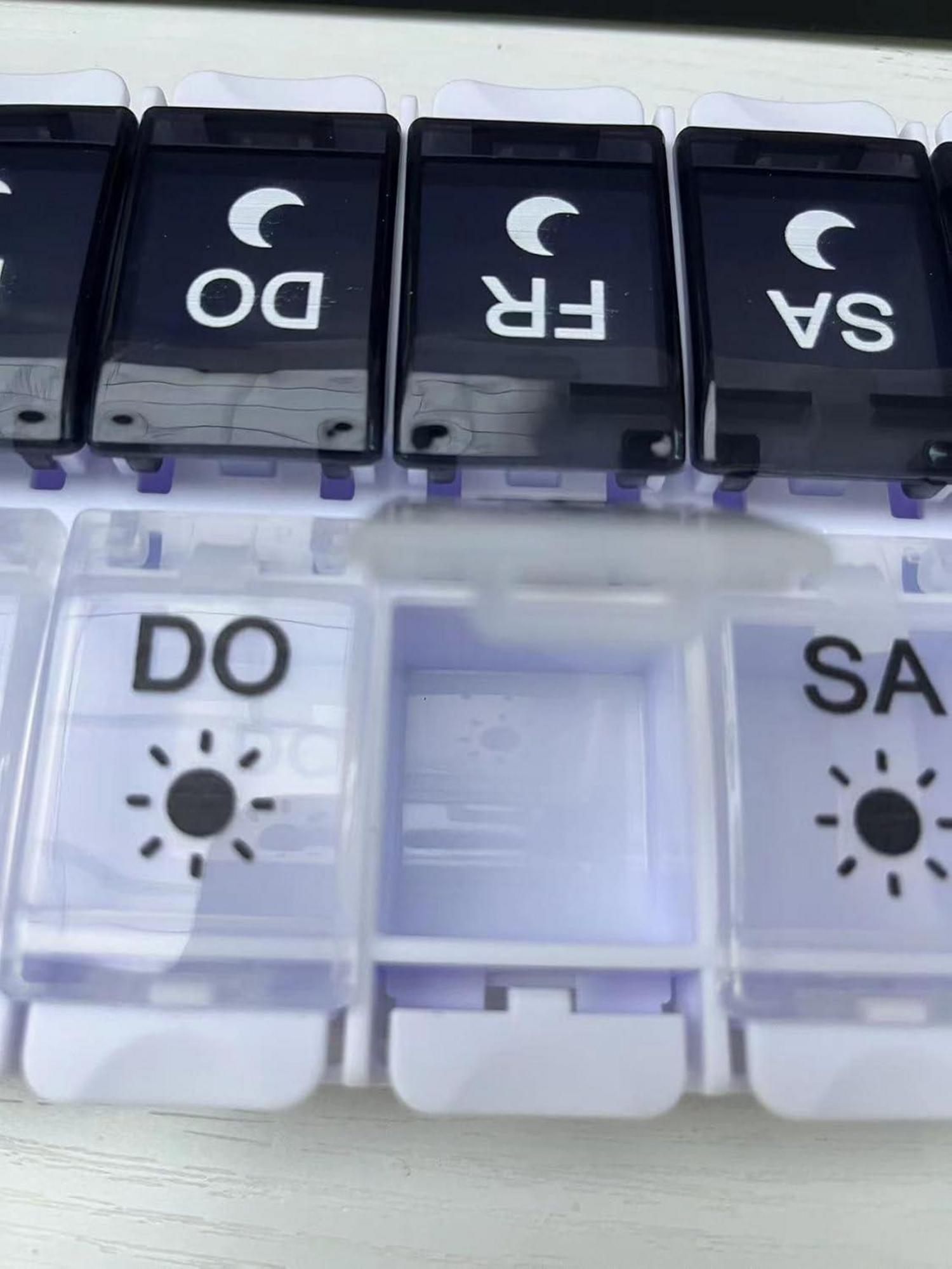 Wöchentliche Tablettenbox Pillendose 2mal täglich 14 Fächer