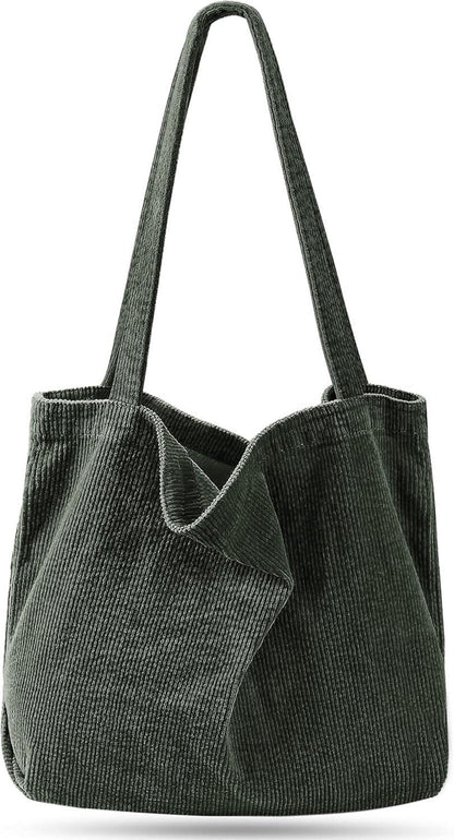 Große Damen Cord Umhängetasche Shopper Tote Bag für Arbeit & Reisen