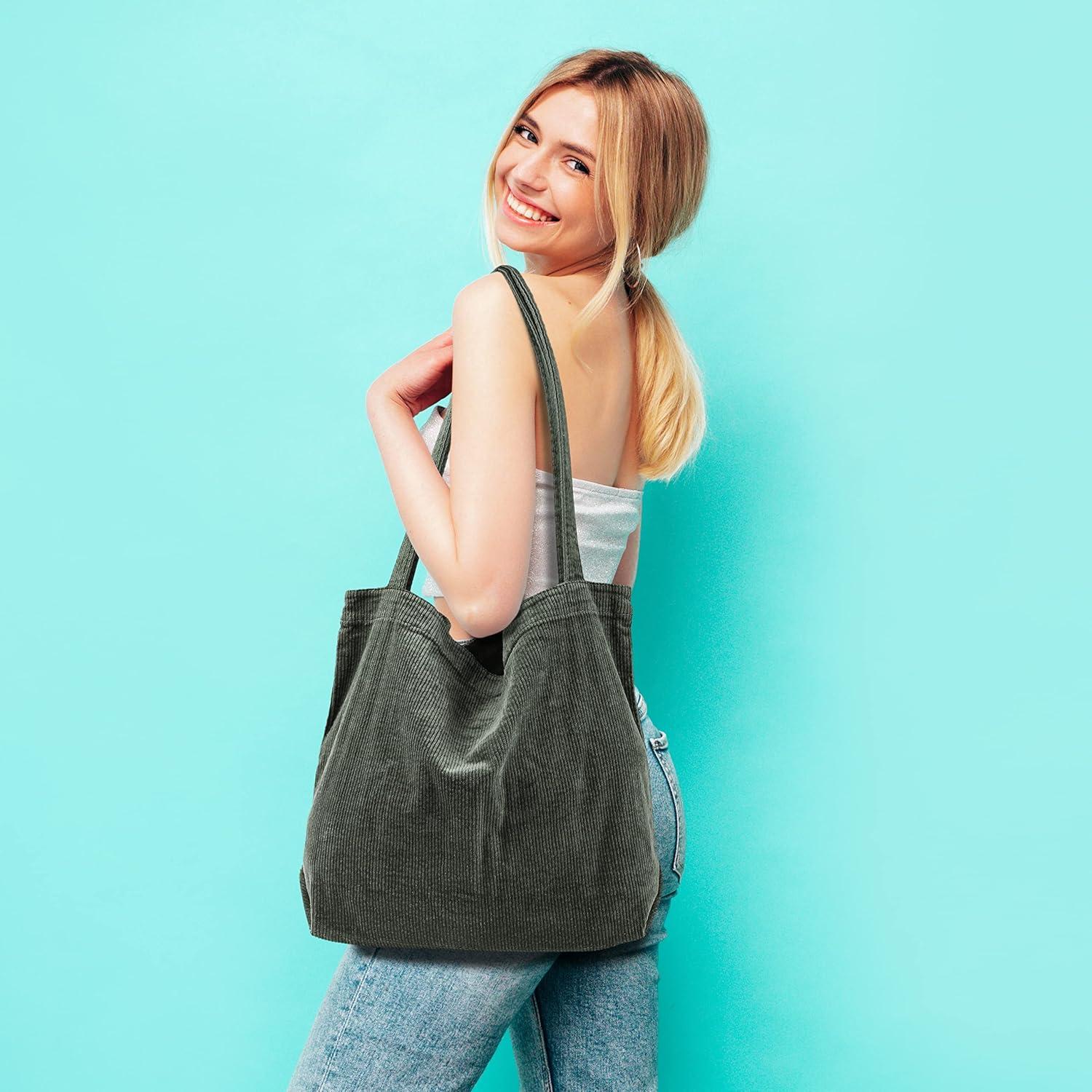 Captain Blues Cord Umhängetasche Damen Groß Tote Bag Blau
