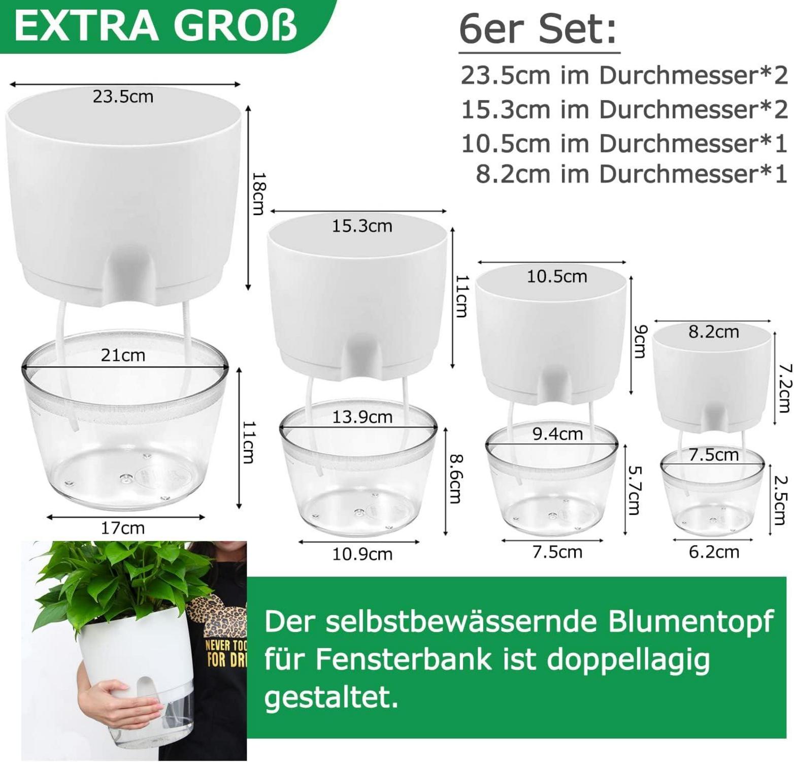 iDattel Selbstbewässernde Kräutertöpfe 6er Set