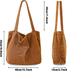 Damen Umhängetasche Cord Shopper Groß Tote Bag für Arbeit