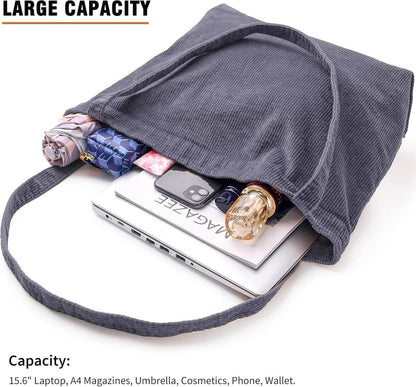 Umhängetasche Damen Cord Groß Tote Bag Schultertasche Captain Blues