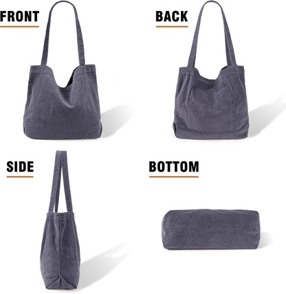 Damen Umhängetasche Cord Groß Schultertasche Tote Bag 15,6 Zoll für