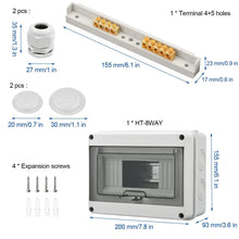 Sicherungskasten Aufputz IP65-1 Reihig 8 Module Transparent