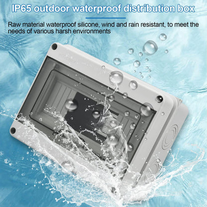 Sicherungskasten Aufputz IP65-1 Reihig 8 Module ABS PC Geeignet für Gärten Bauernhöfe Feuchtraum