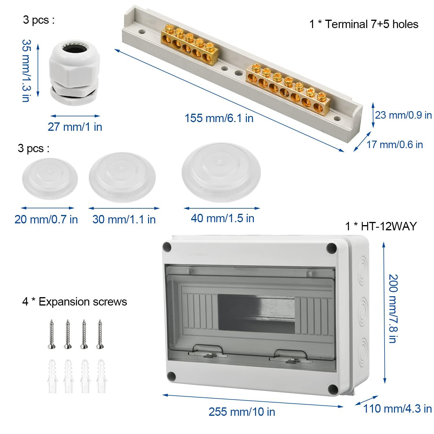 Sicherungskasten Aufputz IP65-1 Reihig 12 Module Feuchtraum