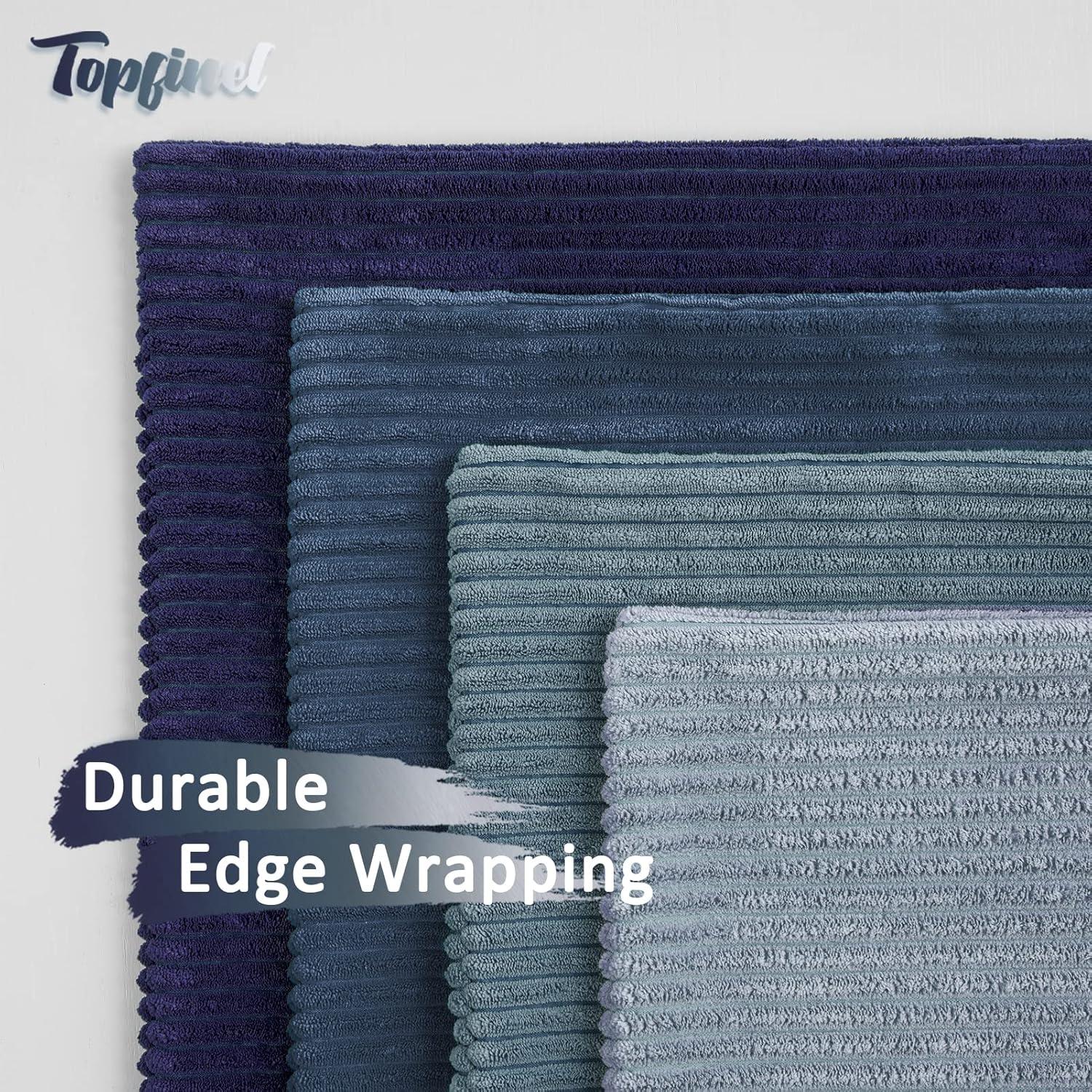 Kissenbezug 30x50 cm blau Kordsamt 4er Set Dekokissenhülle