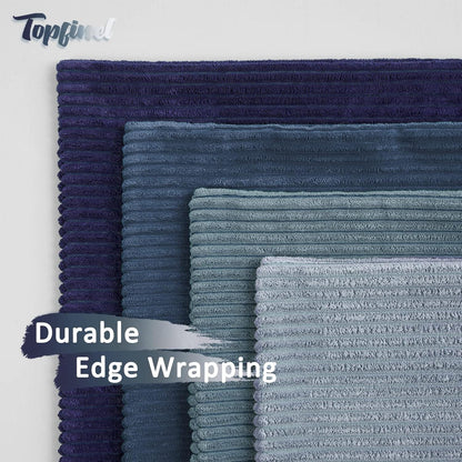 Kissenbezug 30x50 cm blau Kordsamt 4er Set Dekokissenhülle