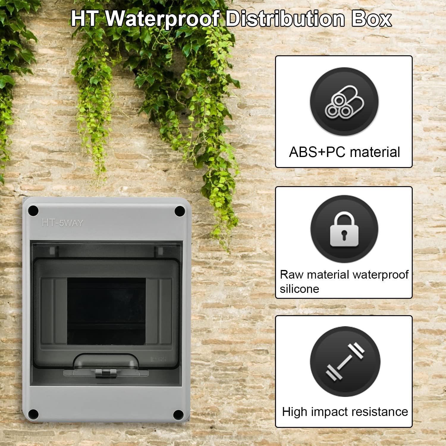 Sicherungskasten Aufputz IP65-1 Reihig 5 Module Feuchtraum