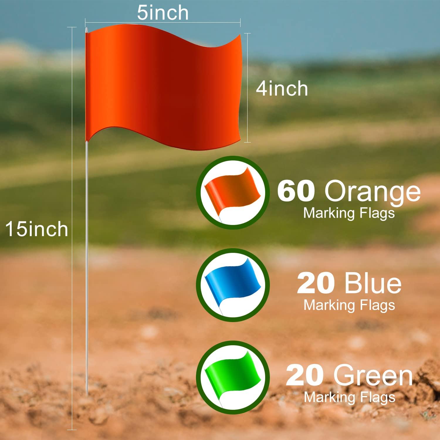 Markierungsfahnen Rasen 100 Stück 38x10x13 cm Orange Grün