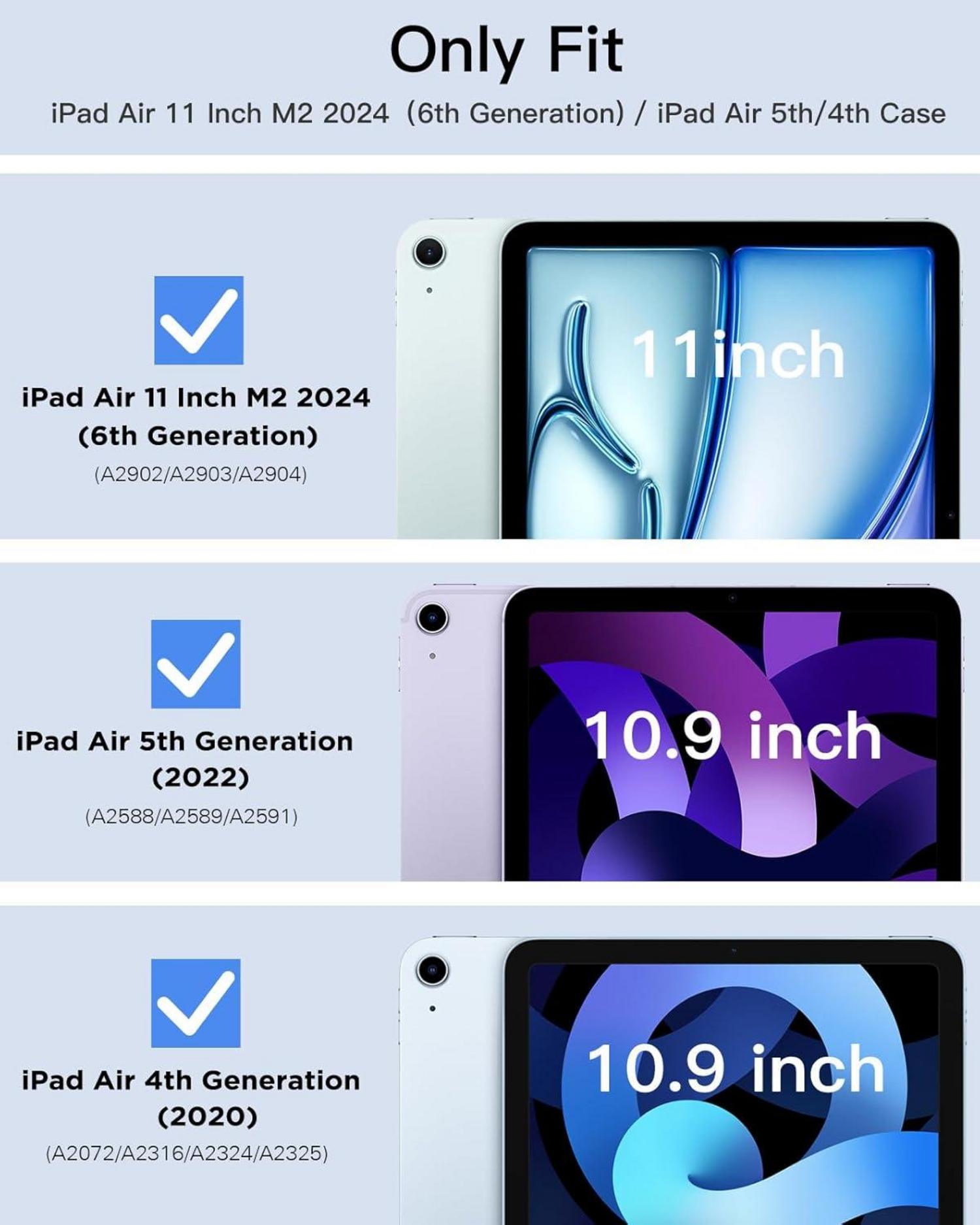 TiMOVO iPad Air 11 Schutzhülle 2024, 6, 5, 4. Gen. Rückseite