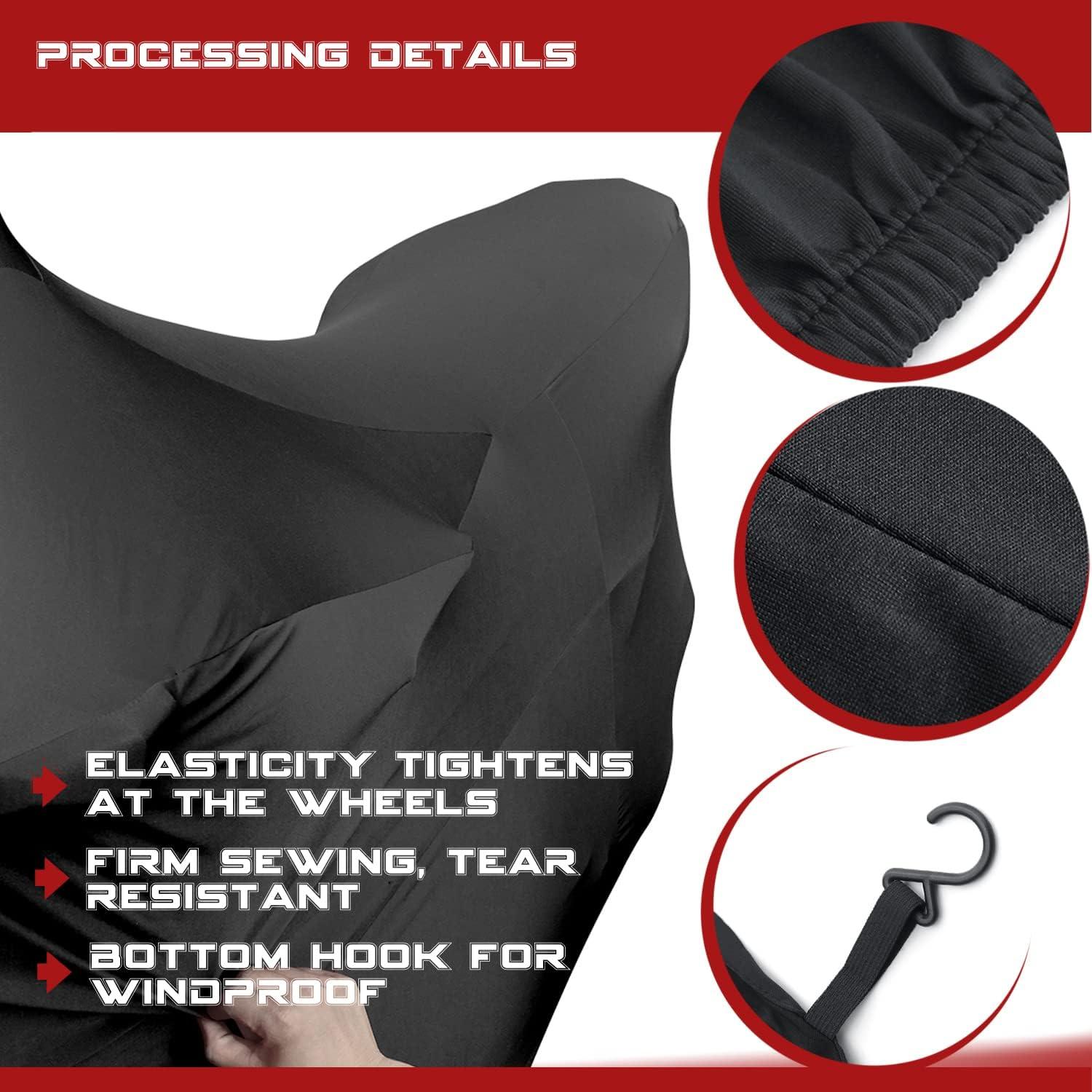 Atmungsaktive Stretch Indoor Motorrad Abdeckplane XL Schwarz