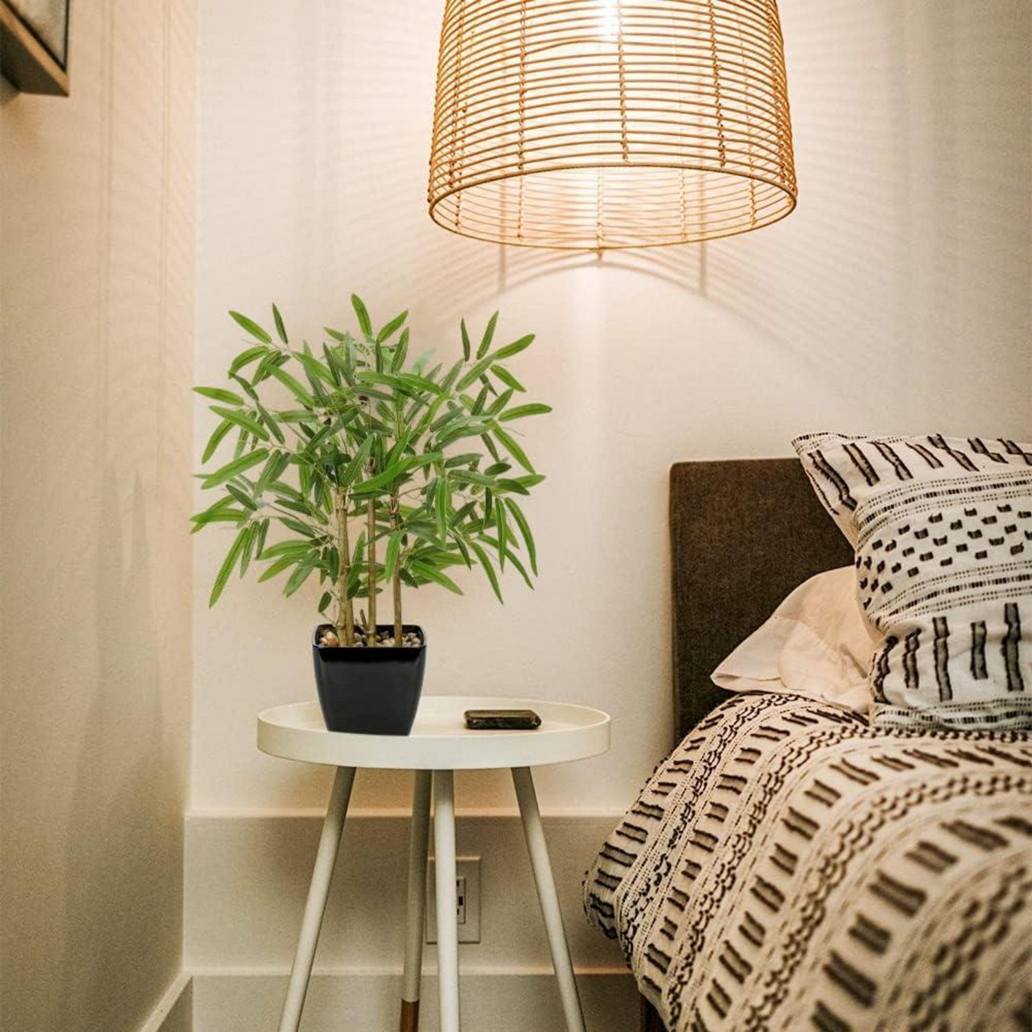 43CM Künstliche Bambus Pflanze Deko im Keramiktopf Zimmer Bonsai