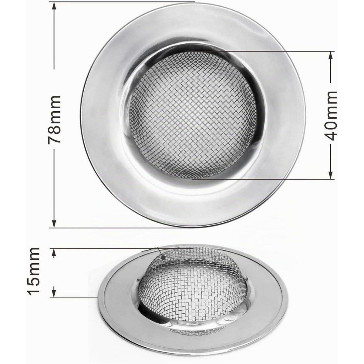 Abflusssieb Dusche Edelstahl - 2er Set, Ø7,8cm