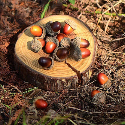 100 Stück Künstliche Eicheln & Ahornblätter Herbstdekorationen