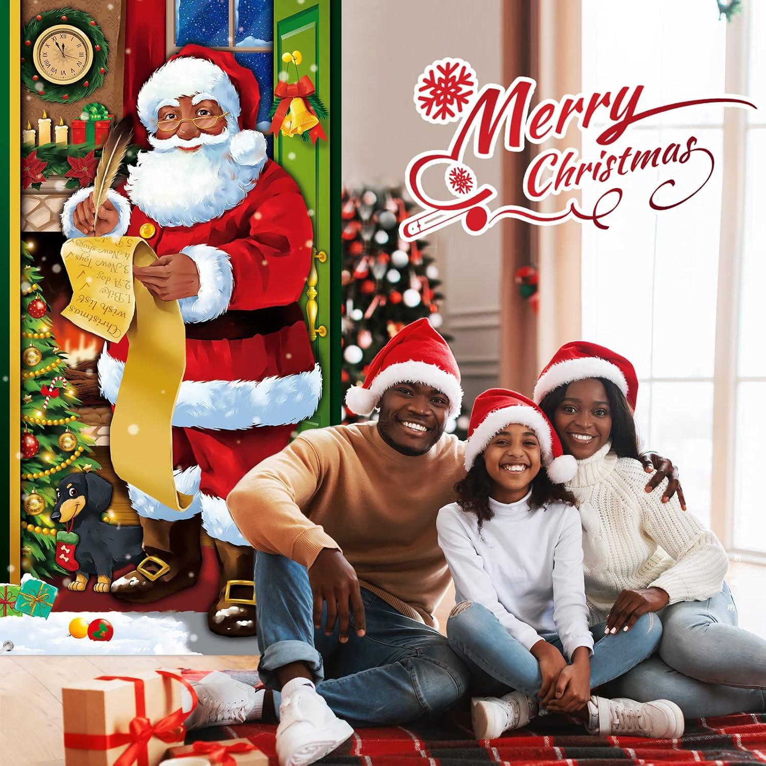 Weihnachten Türabdeckung Dekoration Weihnachtsmann Winter Türbanner Haustür