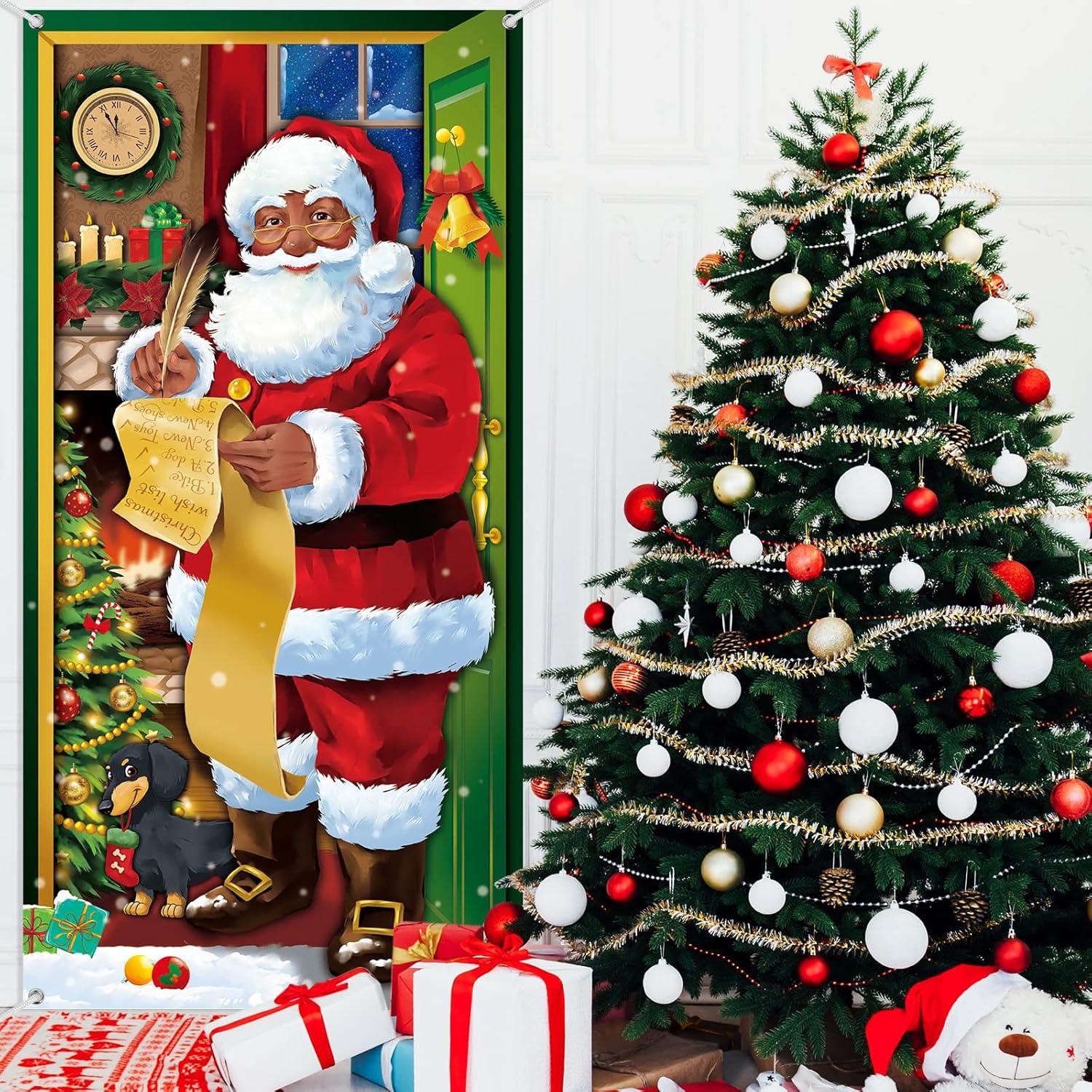 Weihnachten Türabdeckung Weihnachtsmann Hintergrund Banner Haustür 180x90cm