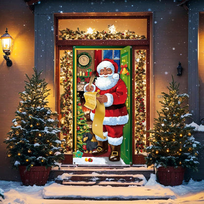 Weihnachtsdekoration Türabdeckung Weihnachtsmann Hintergrund Banner