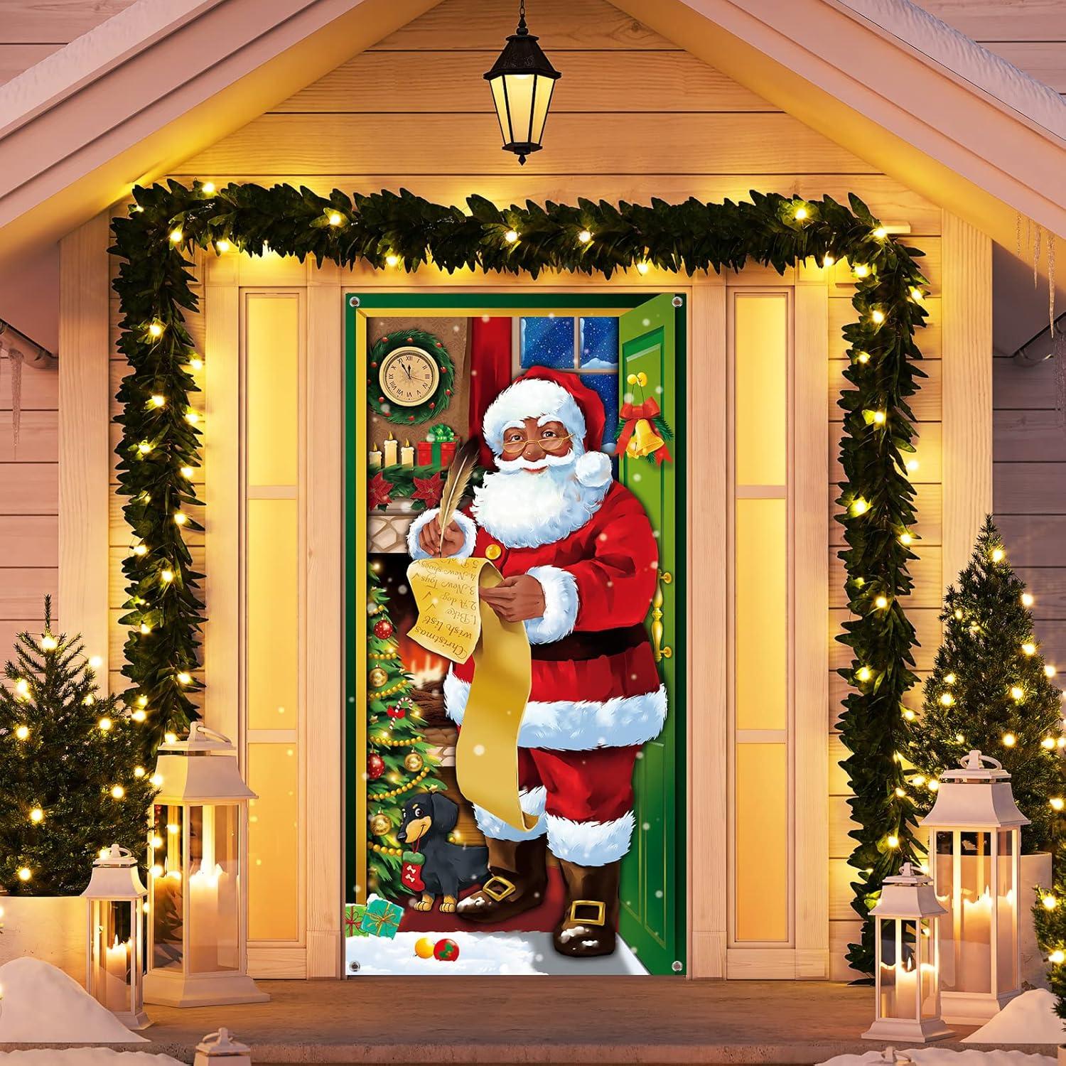 Weihnachten Türabdeckung Weihnachtsmann Hintergrund Banner Haustür 180x90cm