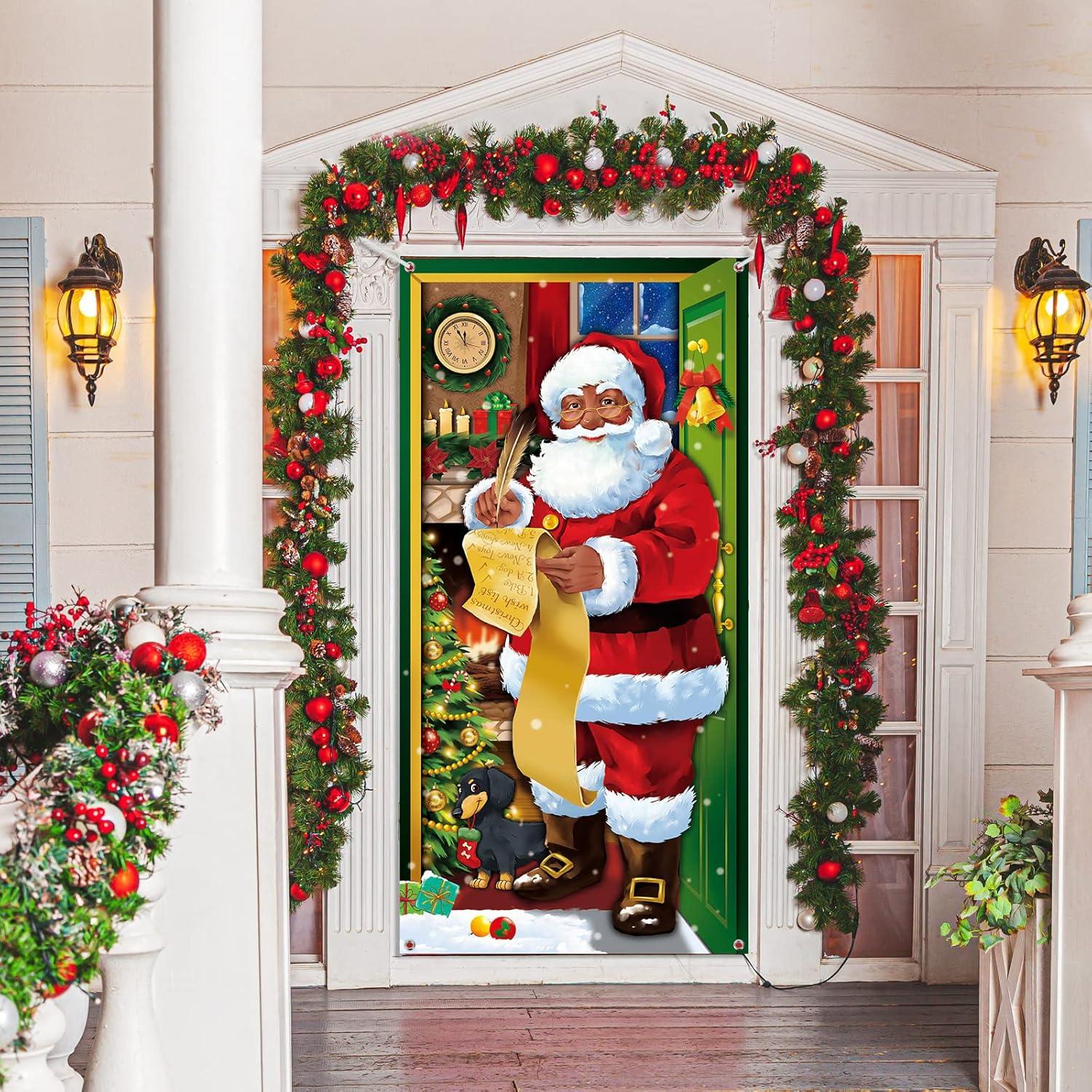 Weihnachten Türabdeckung Dekoration Weihnachtsmann Winter Türbanner Haustür