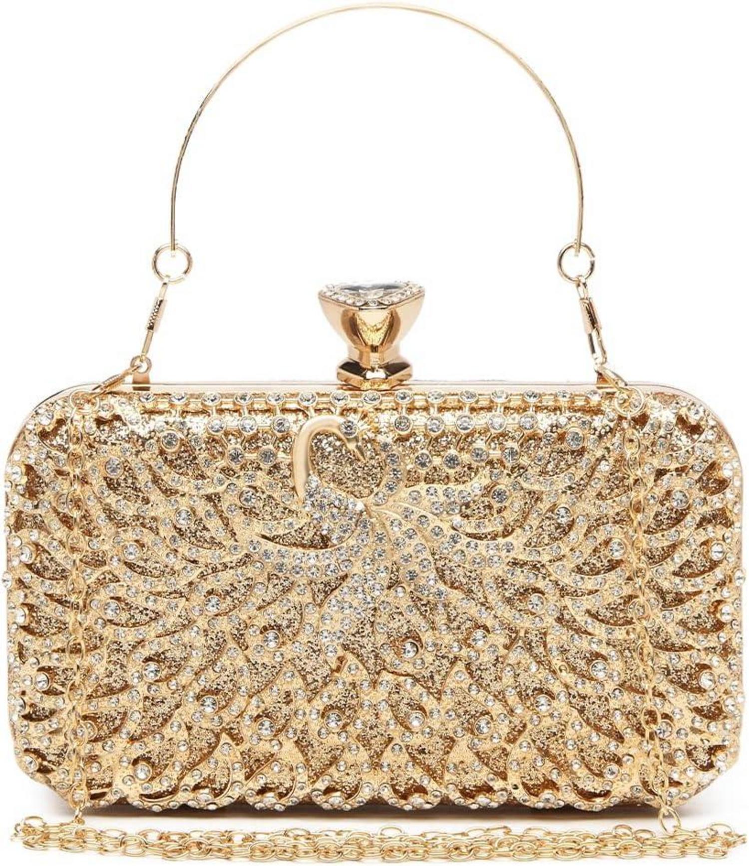 Miss Lulu Beaded Clutch Damen Abendtasche Gold