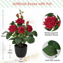 Kunstblumen Rosenbusch Künstliche Pflanzen Topf Rosenstrauch