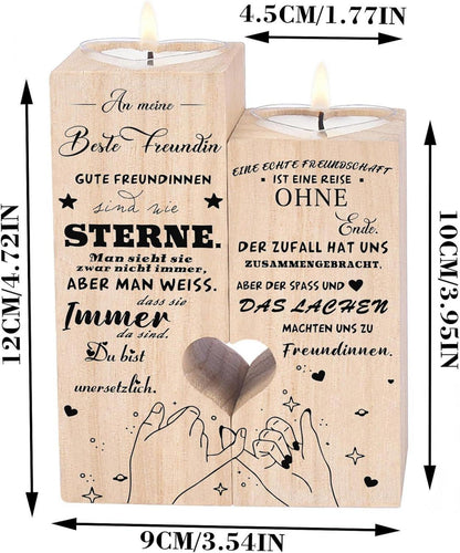 Geschenk Kerzenhalter für Beste Freundin Freundin Freund