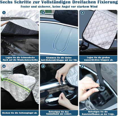 Auto Frontscheibenabdeckung Winter Schutz 4-Schicht 150x128cm UV Frost Eis